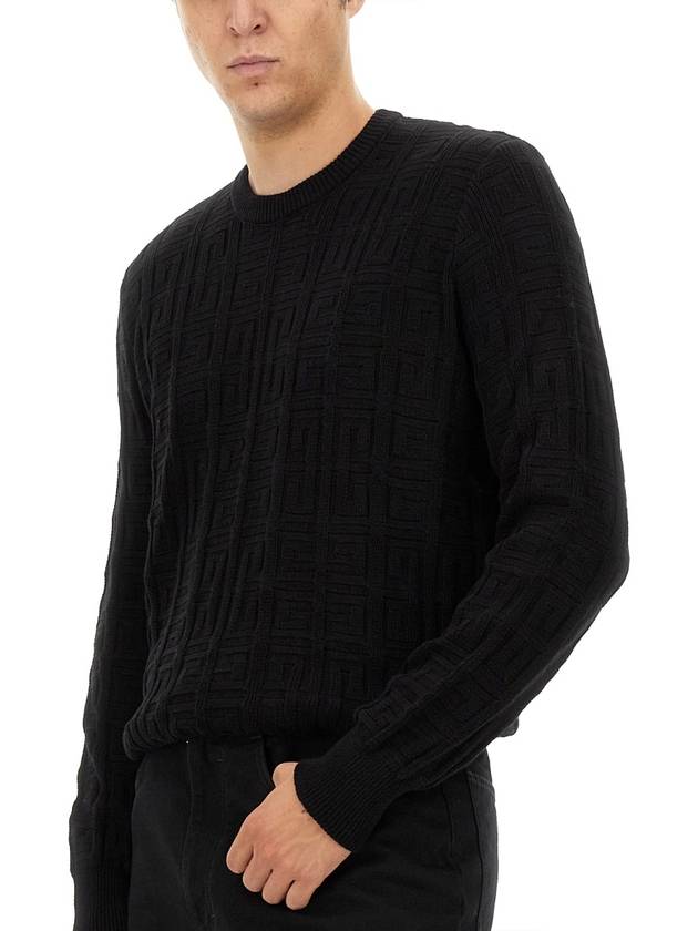 4G Pattern Cotton Knit Top Black - GIVENCHY - BALAAN 5