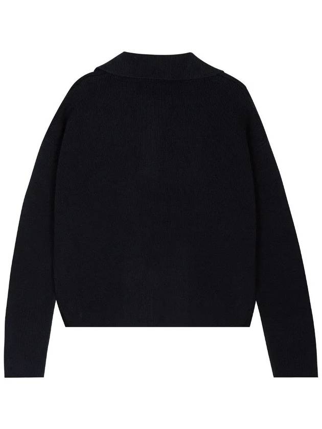 De Coeur Small Heart Logo Polo Knit Top Black - AMI - BALAAN 3