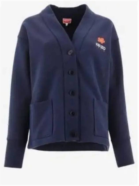 Boke Flower Cotton Cardigan Navy - KENZO - BALAAN 2