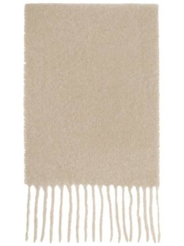 Baby Alpaca Plain Muffler Dark Beige - MAISON KITSUNE - BALAAN 4