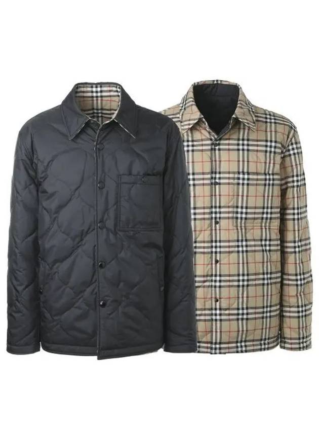 Reversible Vintage Check Thermoregulated Overshirt Jacket Black - BURBERRY - BALAAN 2