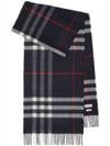 Check Cashmere Scarf Navy - BURBERRY - BALAAN 2