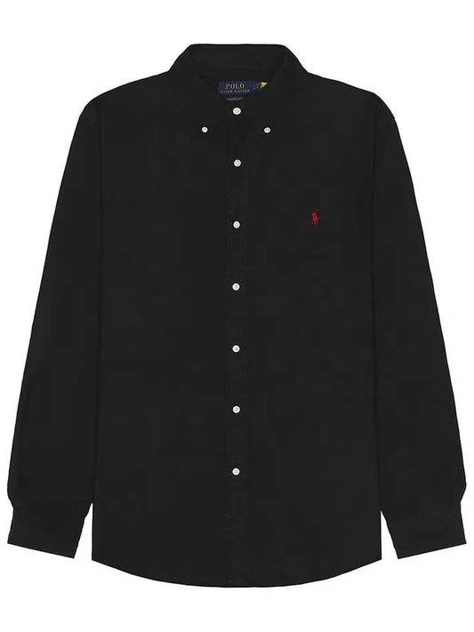 Men's Cotton Classic Fit Oxford Long Sleeve Shirt Black - POLO RALPH LAUREN - BALAAN 2