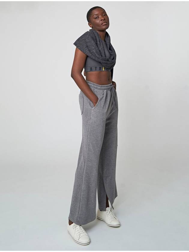 Wide Slit Track Pants Melange Grey - ATHPLATFORM - BALAAN 5