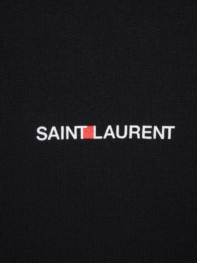 Signature Logo Hooded Top Black - SAINT LAURENT - BALAAN 4