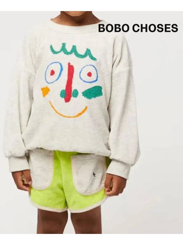 Kids Green Terry Shorts Light 124AC065 300 - BOBO CHOSES - BALAAN 5