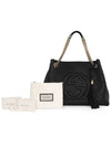 Pebbled Leather Medium Chain Handbag Soho Black - GUCCI - BALAAN 5