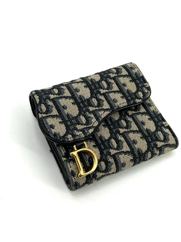 Oblique Saddle Lotus 3 fold wallet - DIOR - BALAAN 2