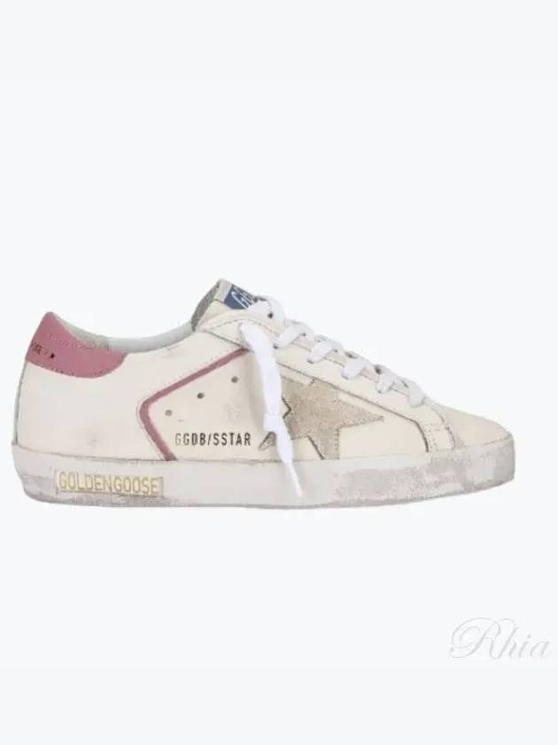 Superstar Pink Tab Low Top Sneakers Cream - GOLDEN GOOSE - BALAAN 2