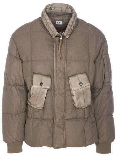 Flat Nylon Short Down Jacket Grey - CP COMPANY - BALAAN 2