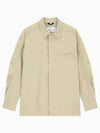 Jeans Utility Zip-Up Long Sleeve Shirt Pale Khaki - CALVIN KLEIN - BALAAN 1