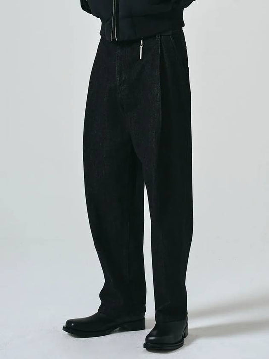 Denim Wide Pants Black - NOIRER - BALAAN 2