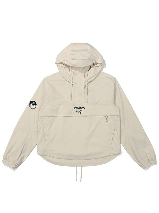 Bucket Point WR Hoodie Anorak BEIGE WOMAN - MALBON GOLF - BALAAN 1