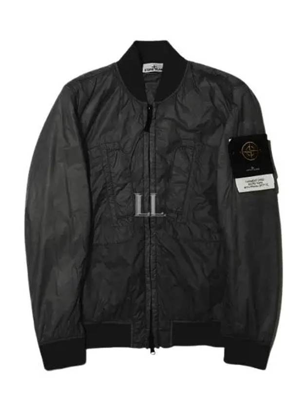 Logo Patch Bomber Jacket Black - STONE ISLAND - BALAAN 2