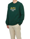 Logo Print Cotton Sweatshirt Green - A.P.C. - BALAAN 5