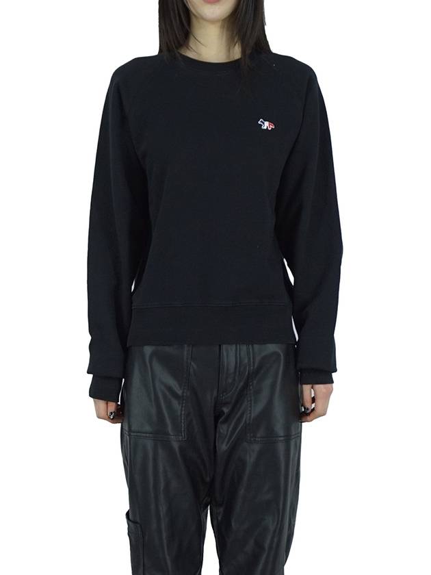 Tricolor Fox Patch Adjusted Sweatshirt Black - MAISON KITSUNE - BALAAN 3