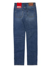 Women's D Arc Logo Buckle Denim Straight Jeans Blue - DIESEL - BALAAN.