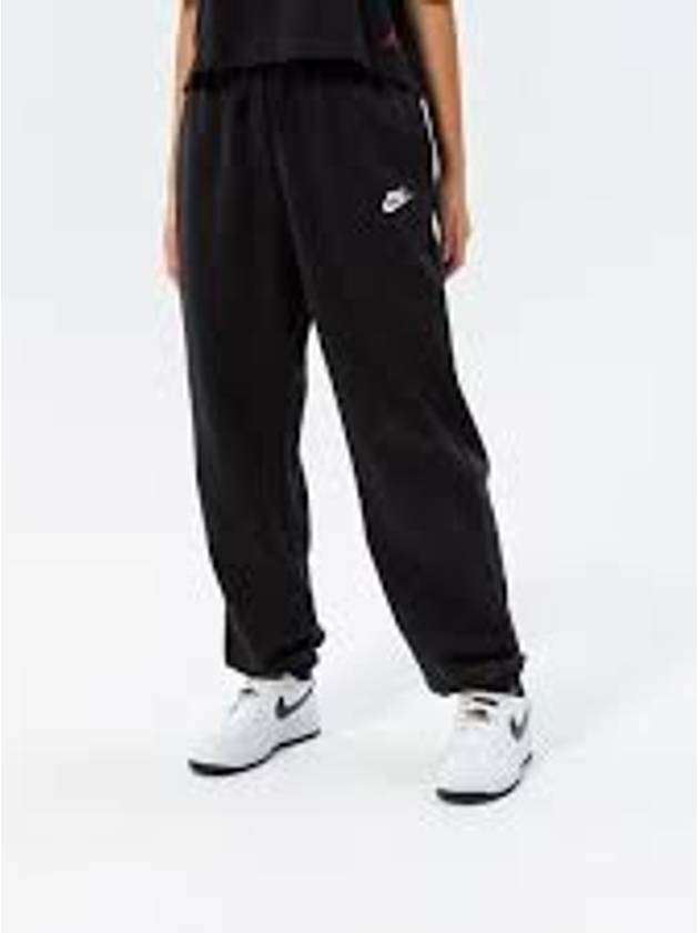 Club Fleece Mid-Rise Oversized Track Pants Black - NIKE - BALAAN 4