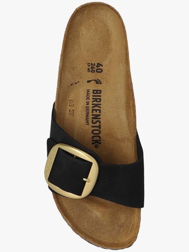 Madrid Big Buckle Nubuck Leather Slippers Black - BIRKENSTOCK - BALAAN 7