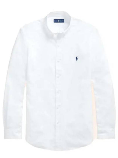 Embroidered Logo Long Sleeves Shirt White - POLO RALPH LAUREN - BALAAN 2