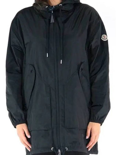 1A00092 597JT 999 MELIA Windbreaker Long Jacket Black Women TEO 270161 - MONCLER - BALAAN 1