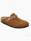 Round Toe Buckle Detail Suede Mule Brown - BIRKENSTOCK - BALAAN 2