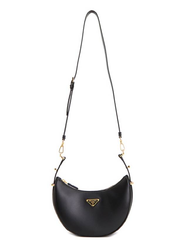 Arque Leather Shoulder Bag Black - PRADA - BALAAN 10