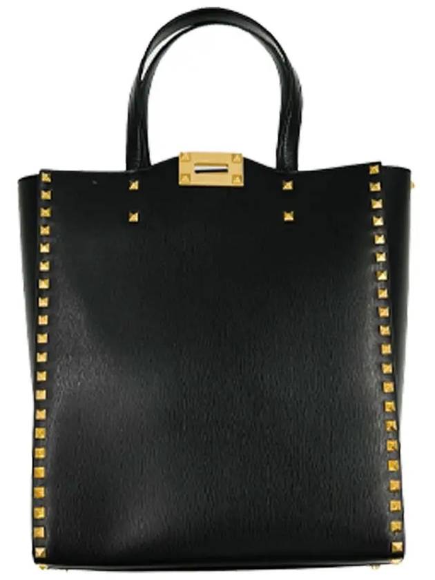 Rockstud Tote Bag Black - VALENTINO - BALAAN 2