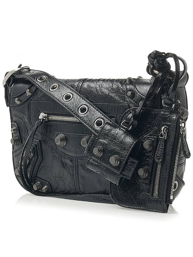 Zipper Stud Arena Lambskin Shoulder Bag Black - BALENCIAGA - BALAAN 3