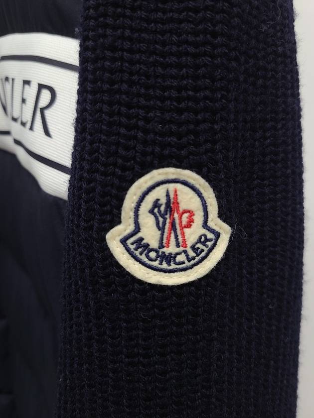 Black white lining logo knit padded zip up L - MONCLER - BALAAN 5