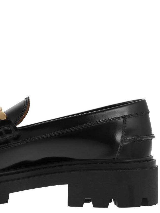 Women's Kate Metal Chain Leather Loafers Black - TOD'S - BALAAN 8