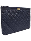 Women s A84406 Navy Cavier Skin Boy Gold New Medium Clutch - CHANEL - BALAAN 2