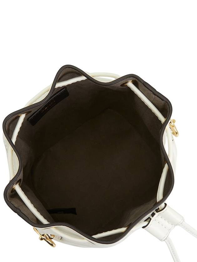 Mon Tresor FF Motif Leather Mini Bucket Bag White - FENDI - BALAAN 6