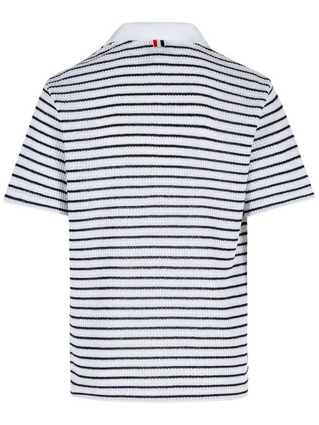 Thom Browne Navy Cotton Polo Shirt - THOM BROWNE - BALAAN 3