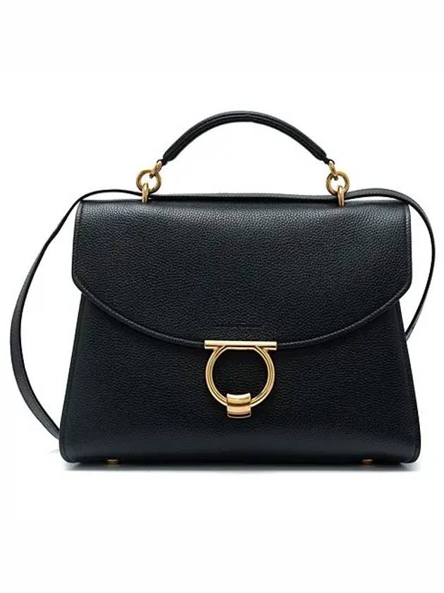 Margot Gancini Shoulder Bag Black - SALVATORE FERRAGAMO - BALAAN 2