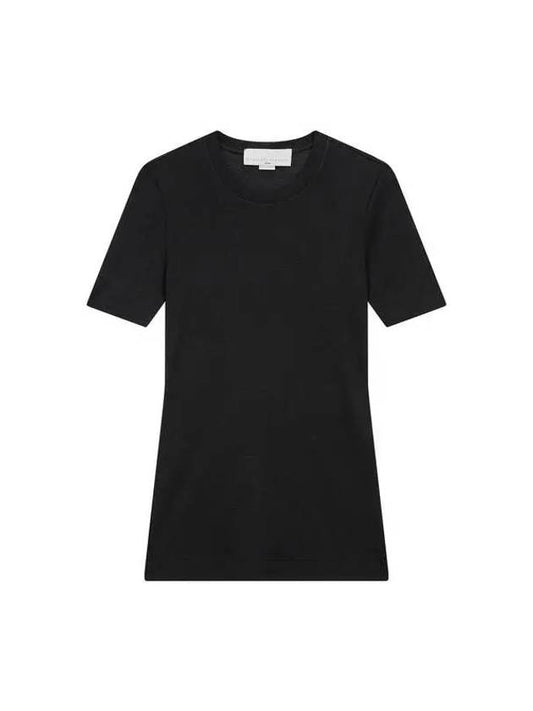 Ribbed Short Sleeve T-Shirt Black - STELLA MCCARTNEY - BALAAN 1