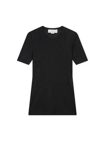 Ribbed Short Sleeve T-Shirt Black - STELLA MCCARTNEY - BALAAN 1