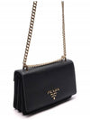 Saffiano Pocono Chain Shoulder Bag Black Gold - PRADA - BALAAN 4