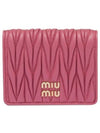 Matelasse Leather Half Wallet Begonia Pink - MIU MIU - BALAAN 5