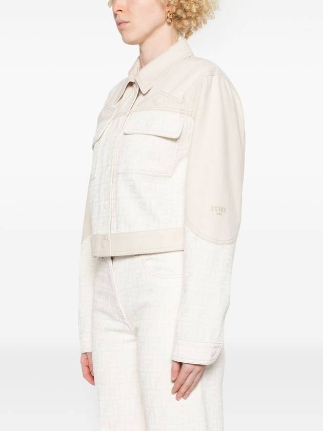 FF Blouson Jean Denim Jacket White - FENDI - BALAAN 4