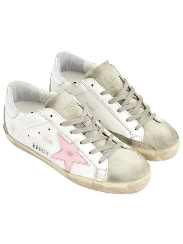 Women's Superstar Silver Heel Tab Pink Star Low Top Sneakers White - GOLDEN GOOSE - BALAAN 2