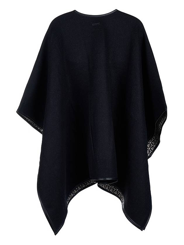 Gancini Wool Cape Black - SALVATORE FERRAGAMO - BALAAN.