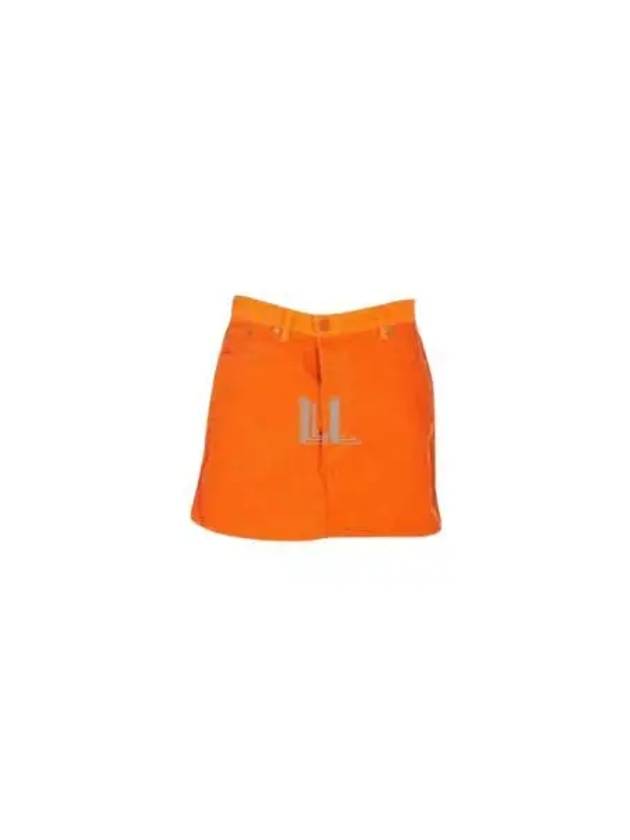 Denim Mini H-Line Skirt Orange - GANNI - BALAAN 2