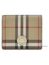 Engraved Logo Check Half Wallet Archive Beige - BURBERRY - BALAAN 2