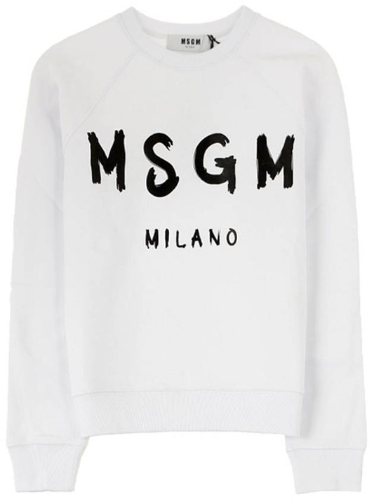 handwritten logo sweatshirt white black - MSGM - BALAAN.