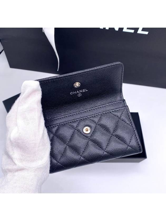 Caviar Flap Card Wallet Black - CHANEL - BALAAN 6