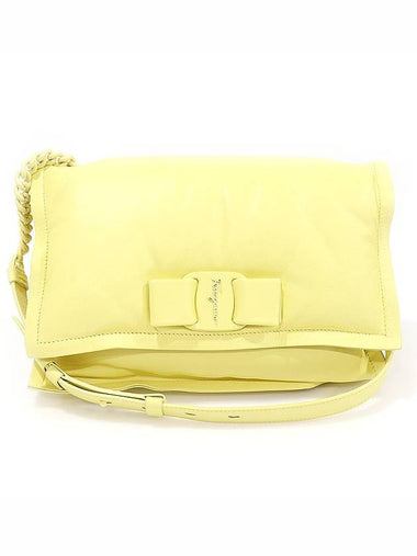 21 I287 Yellow Calfskin Padded Vara Bow Viva Small Shoulder Bag - SALVATORE FERRAGAMO - BALAAN 1