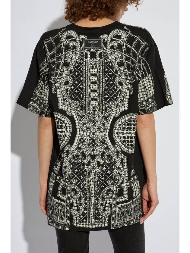 Balmain Oversize T-shirt With Print, Women's, Black - BALMAIN - BALAAN 4