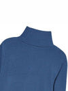 Tencel Turtle Neck T Shirt Blue - THE GREEN LAB - BALAAN 5