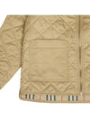 Kids Corduroy Collar Diamond Quilted Jacket Beige - BURBERRY - BALAAN 6